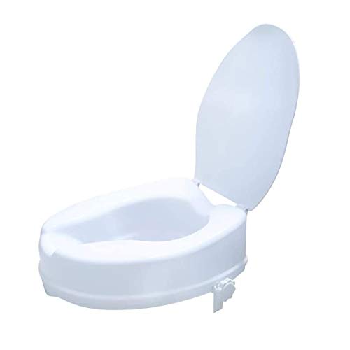 Aufun Toilettensitzerhöhung 10 cm mit Deckel WC-Aufsatz mit Deckel WC Sitz Erhöhung 10 cm WC-Sitzerhöhung Toilettenaufsatz aus Polypropylen Maximale Belastung 150 kg für Schwangere Alter, Weiß