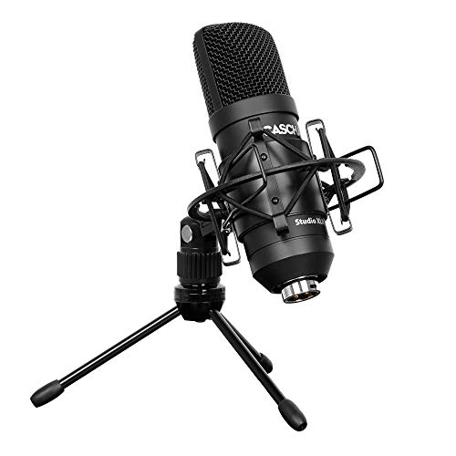 Cascha Studio XLR Kondensator Mikrofon Set mit Tischständer, Mikrofonspinne, Kabel und Windschutz