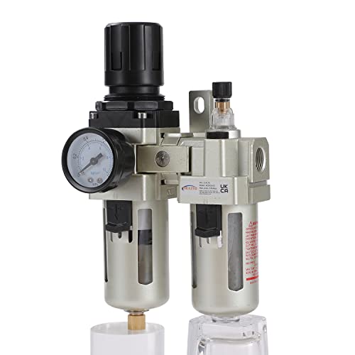 Luftkompressor Filterregler 3/8" ORAZIO Industrieller Wasser Feuchtigkeitsfalle Öl Separator Schmierstoffgeber Feuchtigkeitsentfernung für Farbspritzpistolen und Pneumatische Werkzeuge