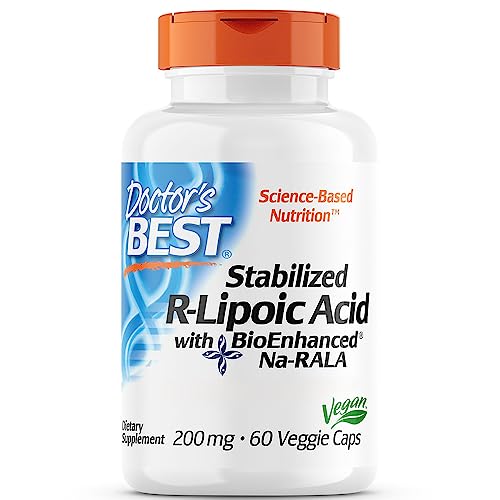 Doctor's Best, Stabilized R-Lipoic Acid (R-Liponsäure), 200mg, mit Biotin, 60 vegane Kapseln, hochdosiert, Laborgeprüft, Glutenfrei, Sojafrei, Vegetarisch, ohne Gentechnik