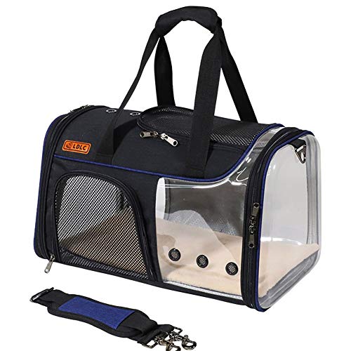 XGWML Transparent Griff Pet Bag Tragbare Falten Visuelle Pet Out-Falte-Katzen-Tasche Vier Farben (Navy Blue)
