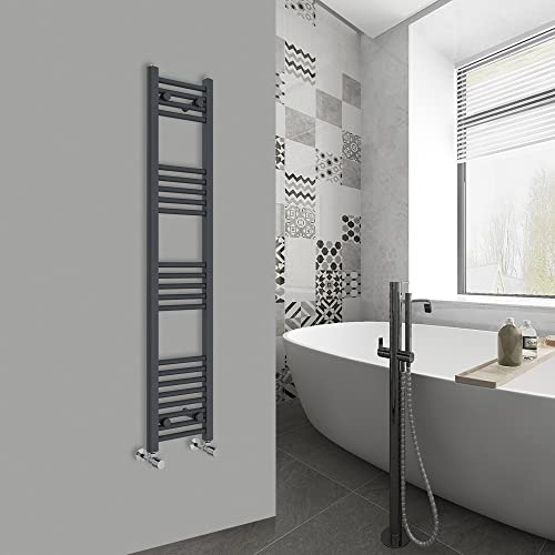 WarmeHaus Handtuchhalter, gerade Badezimmer, beheizbar, anthrazit, 1400 x 300 mm