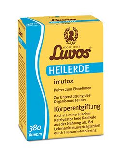 Luvos-Heilerde imutox Pulver Spar-Set 2x370g. Zur Unterstützung des Organismus bei der Körperentgiftung durch Bindung von Schadstoffen und Umweltgiften aus der Nahrung.