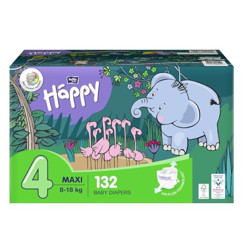 bella baby Happy Windeln für Babys Gr. 4, 8-18 kg, im Monatspack mit perfekter Passform und maximalem Schutz - 132 Stück