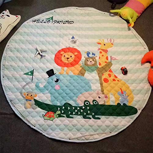 JameStyle26 Kinder Krabbeldecke Spielmatte Aufräumsack Spieldecke Teppich Kinderzimmer Kinderteppich Matte Teppich (Safari)