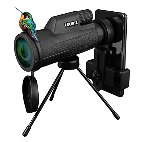 Monokular Teleskop, 10-12x42 HD Starscope Monocular mit Smartphone Halter und Stativ, BAK-4 Prisma für Vogelbeobachtung Sightseeing Camping Wandern Reisen