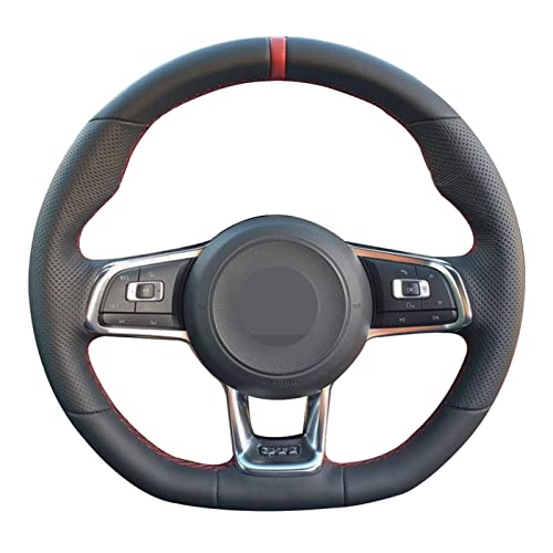 MIVLA Auto-Lenkradbezug Leder, passend für VW Golf 7 GTI Golf R MK7 VW Polo GTI Scirocco 2015 2016 Zubehör