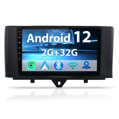 AWESAFE Autoradio für Smart Fortwo 451 2011-2015, Android 12 System, 2G+32G, 9 Zoll Touchscreen, mit Blende, Navigation Carplay Android Auto Bluetooth MirrorLink WiFi Unterstützung