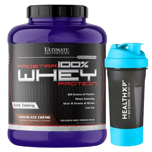 Ultimate Nutrition Prostar Whey Protein Powder, Low Carb Protein Shake with Bcaas, Blend of Whey Protein Isolate Concentrate and Peptides, 25 Grams of Protein, Keto Friendly, 5 Pounds, Chocolate Crème