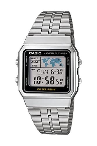Casio Unisex Digital mit Edelstahl Armbanduhr A500WA1D