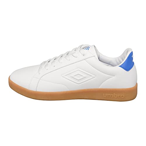 UMBRO Herren Broughton II Sneaker, Weiß/kräftiges Blau/helles Gummi, 45 EU