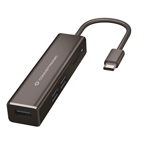 Conceptronic DONN08B Schnittstellen-Hub USB 3.2 Gen 1 (3.1 Gen 1) Type-C 5000 Mbit/s Schwarz