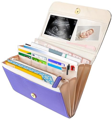 momillon – multifunktionale Mutterpasshülle aus PU-Leder – eleganter Mutterpass mit viel Platz – ideale Geschenke für werdende Mütter – Reiseunterlagen Organizer – Aufbewahrungstasche für Schwangere