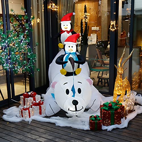 CCLIFE Led Schneemann Beleuchtet Aufblasbar snowman outdoor Außenbereich Schneemänner Weihnachtsbeleuchtung weihnachtsdeko Weihnachtsfigur