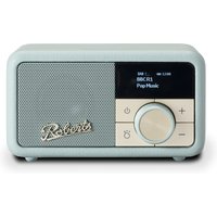 Radio Roberts Revival Petite  – Tragbares Kompaktradio mit DAB+/FM, Bluetooth, 20 Stunden Akkulaufzeit, Aux-Eingang, Passivmembran, Streaming, 2 Jahre Garantie Himmelblau
