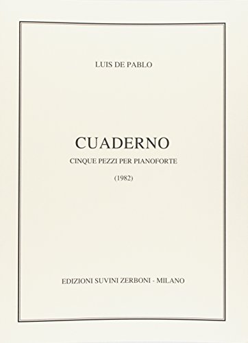 Luis De Pablo-Cuaderno. Cinque Pezzi Per Pianoforte.-Klavier-BOOK