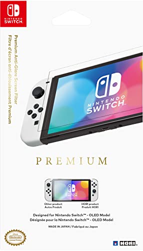 HORI Premium Blendschutz-Bildschirmfolie - blendungsreduzierende Schutzfolie für Nintendo Switch OLED-Modell - Offiziell Lizenziert von Nintendo