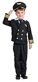 Dress Up America Pilotenkostüm für Jungen und Mädchen – Flugkapitänsuniform für Kinder – Rollenspiel- Piloten Kostüm Jungen - Verkleidung für Kinder