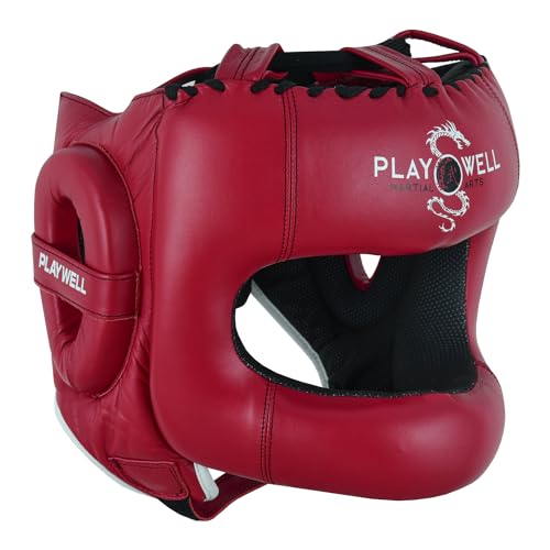 Boxing Ultimate Kopfschutz aus Leder, komplett kastanienbraun (S/M)