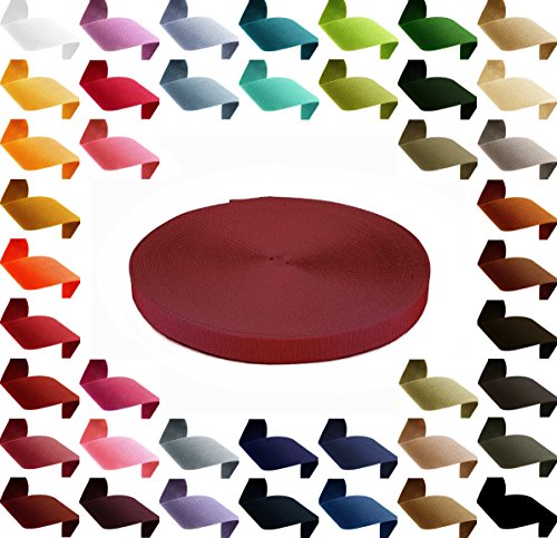 50m PP Gurtband 50mm extrem robust Polypropylen Tragband Farbwahl über 40 Farben, Gurtband:520 weinrot