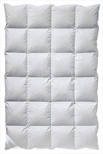 Billerbeck Daunendecke Clivia 90 Wärmestufe warm Bettdecke 155 x 220 cm Baumwolle, weiß, Allergiker geeignet