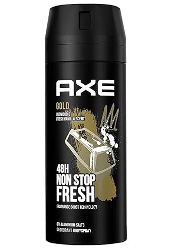 AXE Deodorant Spray "Gold - Oudwood & Fresh Vanilla - ohne Aluminiumsalze" - 6er Pack (6 x 150ml)