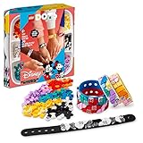 LEGO DOTS 41947 Disney Mickys Armband-Kreativset, 5-in-1 Bastelset, DIY Schmuckset für Kinder, Spielzeug mit Glitzer- und Minnie-Maus-Steinchen