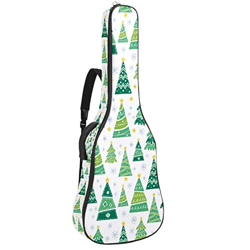 Gitarrentasche Grüner Weihnachtsbaum Gitarre Tasche Wasserdichte 40 41 Zoll Guitar Case Oxford Gitarre Tasche Drucken Gitarren Bag Tragetasche Rucksack