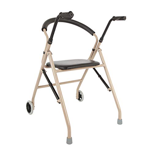 Faltbarer Rollator-Walker mit 2 Rädern, Trolley mit gepolstertem Sitz, Rolling-Transportstühlen mit Gehrahmen, Mobilitätshilfe für ältere Menschen mit Behinderungen