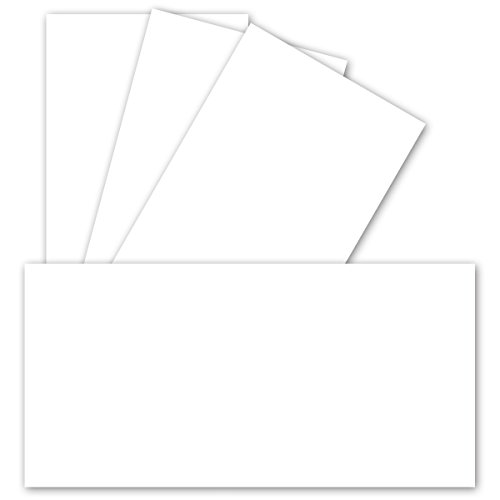 200 Einzel-Karten DIN Lang - 9,9 x 21 cm - 240 g/m² - Hochweiss - sehr formstabil - für Drucker geeignet Ideal für Grußkarten und Einladungen