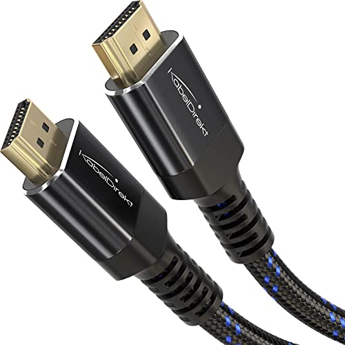 KabelDirekt – 4K HDMI-Kabel – 10 m – 4K@60Hz (Extra-Kupfer für bis zu 18 Gbit/s und Ultra HD/4K, bruchfeste Nylon-Ummantelung, High Speed mit Ethernet, Blu-ray/PS5/Xbox Series X/Switch)
