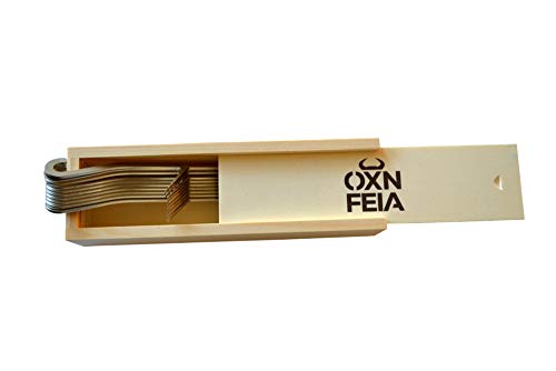 Oxnfeia® Räucherhaken 10 Stück aus Edelstahl Fleischhaken Krallenhaken Haken Fisch Forelle Fleisch (12mm, Mit Holzbox)