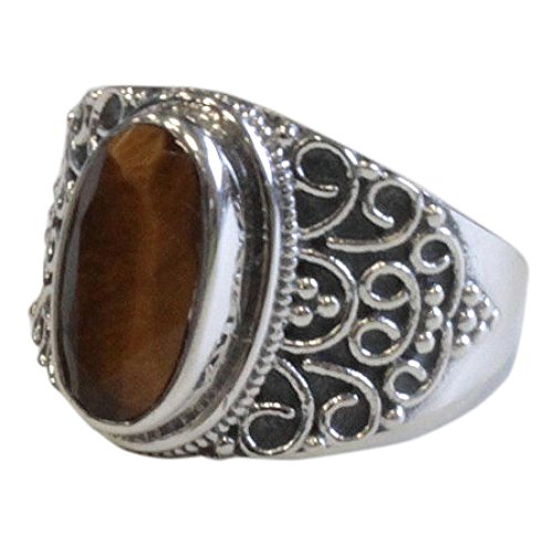 Ring barock silber – geshna – Tigerauge – R3606S