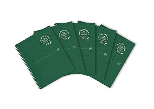 OXFORD Origins Notizbuch mit doppelter Spiralbindung, A4+, 5 x 5140 Seiten, grün, SCRIBZEE-kompatibel, 5 Stück