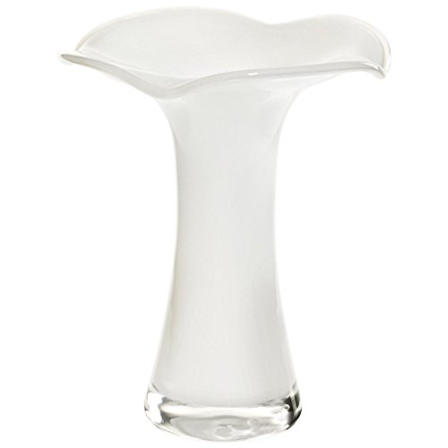 CRISTALICA VaseBouquet Vase Blumenvase VIP Stiller Weiß H 20 cm Handgemachte und Mundgeblasene Glasvase Tischvase