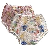 Wiederverwendbare waschbare wasserdichte Inkontinenz-Unterhose für Patienten, Ältere, erwachsene Männer und Frauen, 2 Packungen (Pink und Dinosaurier, M)