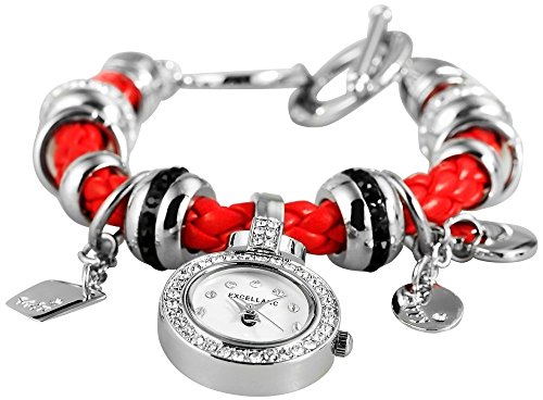 Excellanc Uhr women's watch Damenuhr Lederimitationarmband Weiß 195722000002