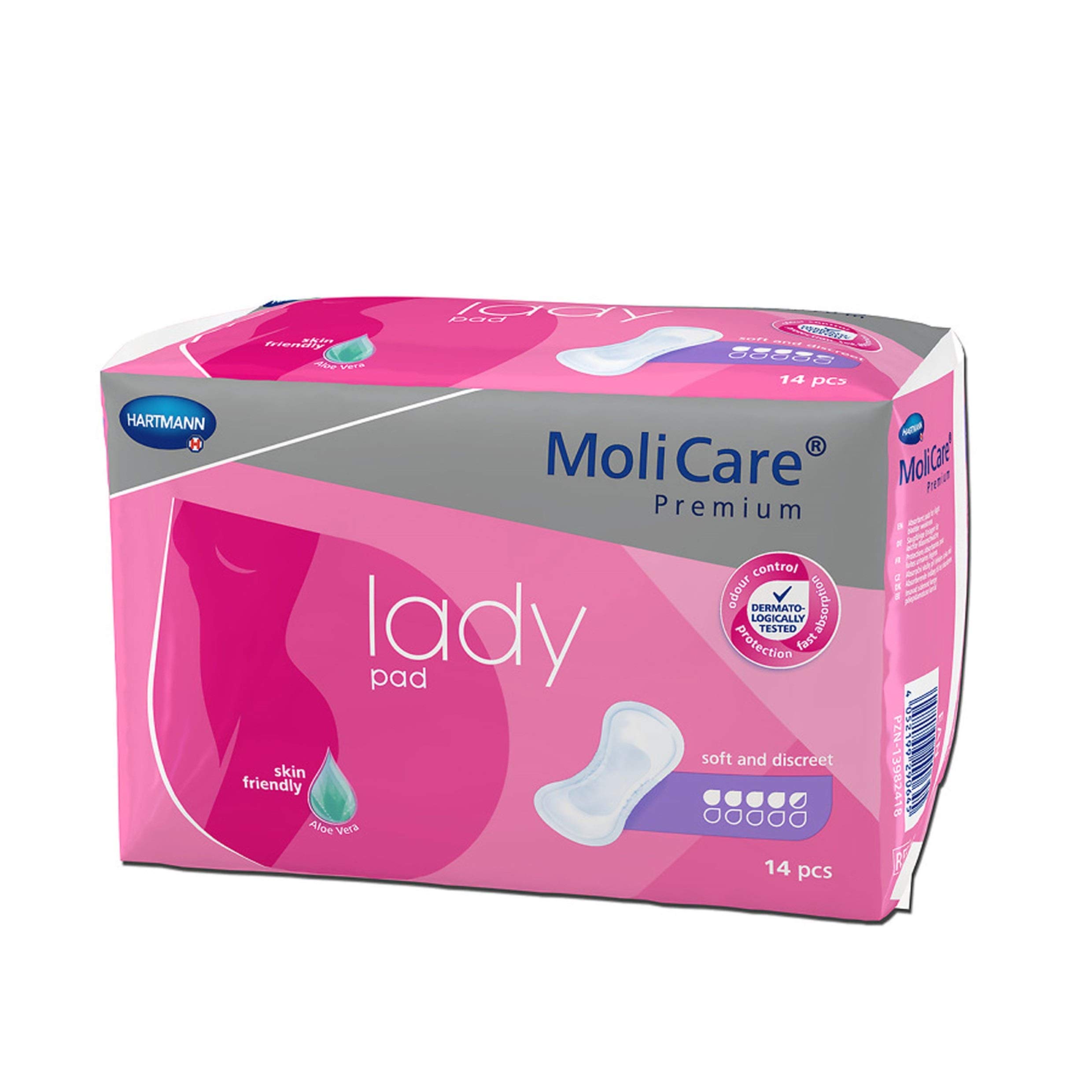 MoliCare Premium lady pad, Inkontinenz-Einlage für Frauen bei Blasenschwäche, Aloe Vera, 4,5 Tropfen, 12x14 Stück - Vorratspackung