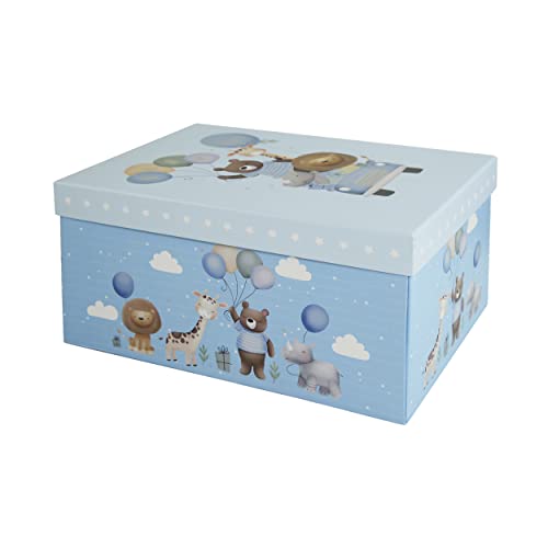 Offershop Flache Geschenkbox mit Deckel, ideal für Weihnachten, Geburtstage, Andenken, Taufe und Babyparty, groß
