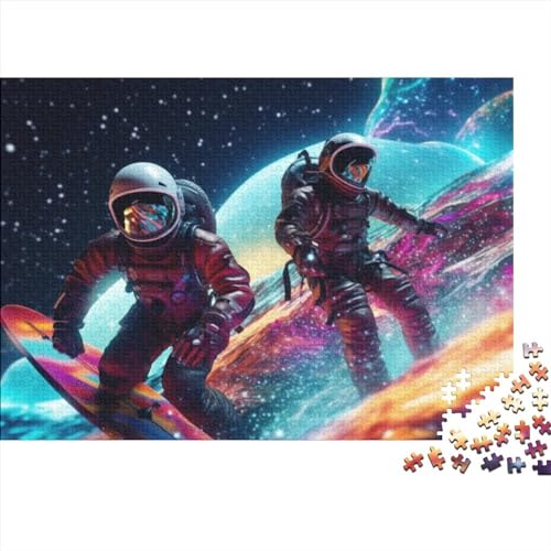 Puzzle mit Astronauten-Surfen, 1000 Teile, lustiges Spielzeug für Erwachsene, Denkspiel, Bildungsspiel, Heimdekoration, Intelligenz, 1000 Teile (75 x 50 cm)