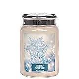 Village Candle Winter Sparkle 26 oz Glass Jar Scented Candle, Large
