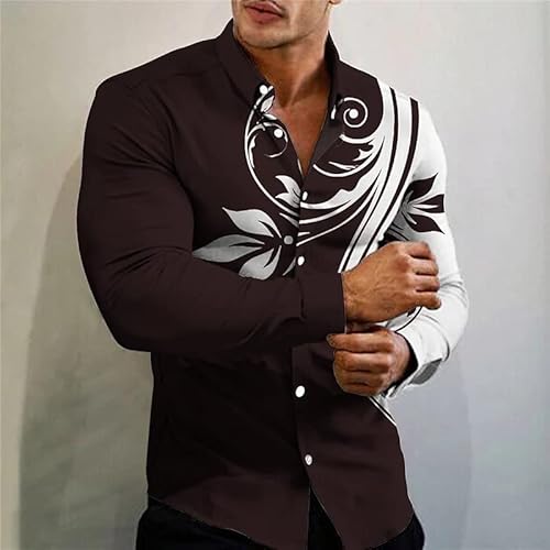 Bluse Kleidung Oberteile Tägliches Hemd mit Grafikdruck for Herren Übergroßes Freizeit-T-Shirt E (Farbe : G01-WJ020746, Size : 4XL)