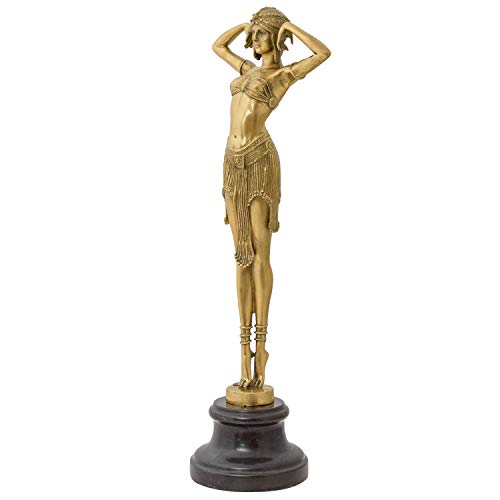 aubaho Bronzeskulptur Tänzerin Bronze Skulptur Figur Statue Tanz Art-Deco-Stil (a)