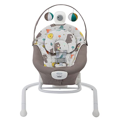 Graco Duet Sway 2-in-1-Babyschaukel und tragbare Wippe mit Vibrationsfunktion und einstellbarer Wiegegeschwindigkeit, Bärenmotiv