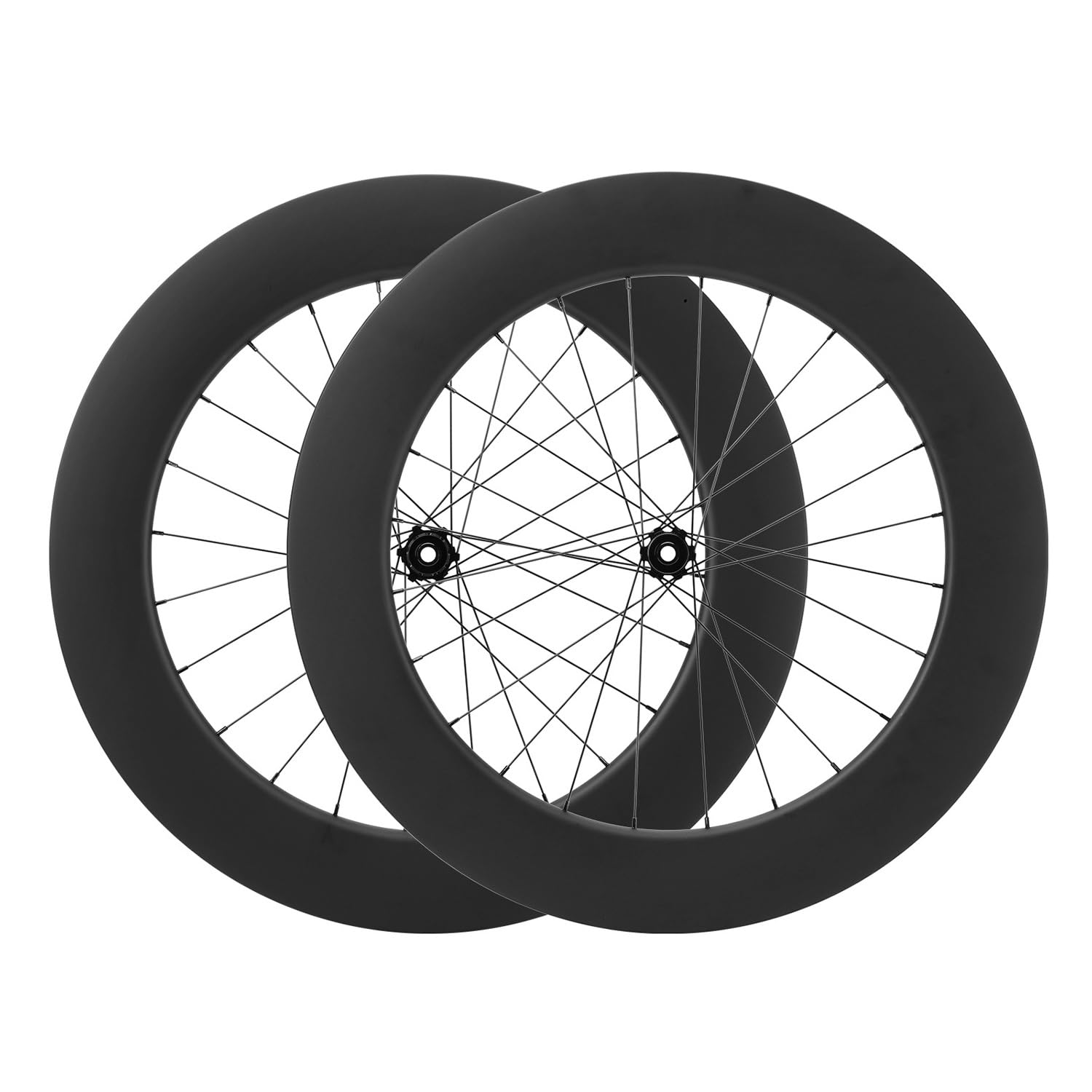Kohlenstoff-Faser Rennradräder 700 C Zentralverschluss Scheibenbremse Steckachse 100/142mm Vorder- Und Hinterradsatz 8/9/10/11 Geschwindigkeitskassette 24 Löcher (Color : Black, Size : 85mm)