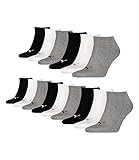 Puma Socken 15 PAAR Invisible Sneakers Damen, Herren (5x 3er Pack) (Schwarz/Weiß/Grau (882 grey/white/black), 43-46 (9-11 UK))