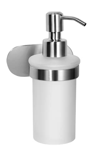 Ambrosya - Seifenspender ohne Bohren - Bad Halter Halterung Seife Seifenhalter Seifenhalterung Spender Wand WC Zum Kleben (Edelstahl (Gebürstet))