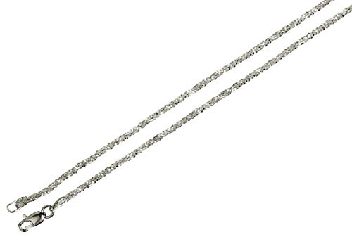 Criss-Cross-Kette aus 925 Sterling Silber diamantierte Qualitätskette aus Italien 1,4 mm von SILBERMOOS, Länge:90 cm