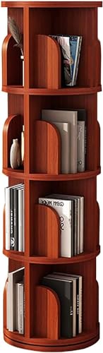 TEmkin Um 360 Grad kreisförmig drehbares Bücherregal aus massivem Holz, vom Boden bis zur Decke reichendes Bücherregal, offenes Bücherregal, für Zuhause, Arbeitszimmer, Schlafzimmer, Büch