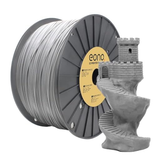 EONO Grau PLA Filament 1,75 mm, 3D Drucker Filament PLA 3kg (6.6lbs), Maßgenauigkeit +/- 0.03mm 3D Druck Filament, PLA Grau